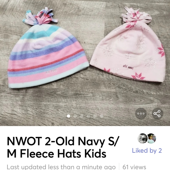 NWOT 2-Old Navy S/M Fleece Hats Kids - Picture 2 of 7